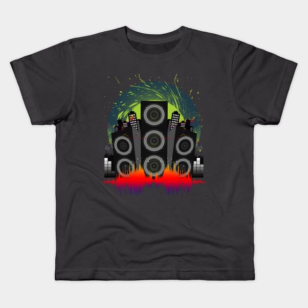 Speaker Blast Kids T-Shirt by adamzworld